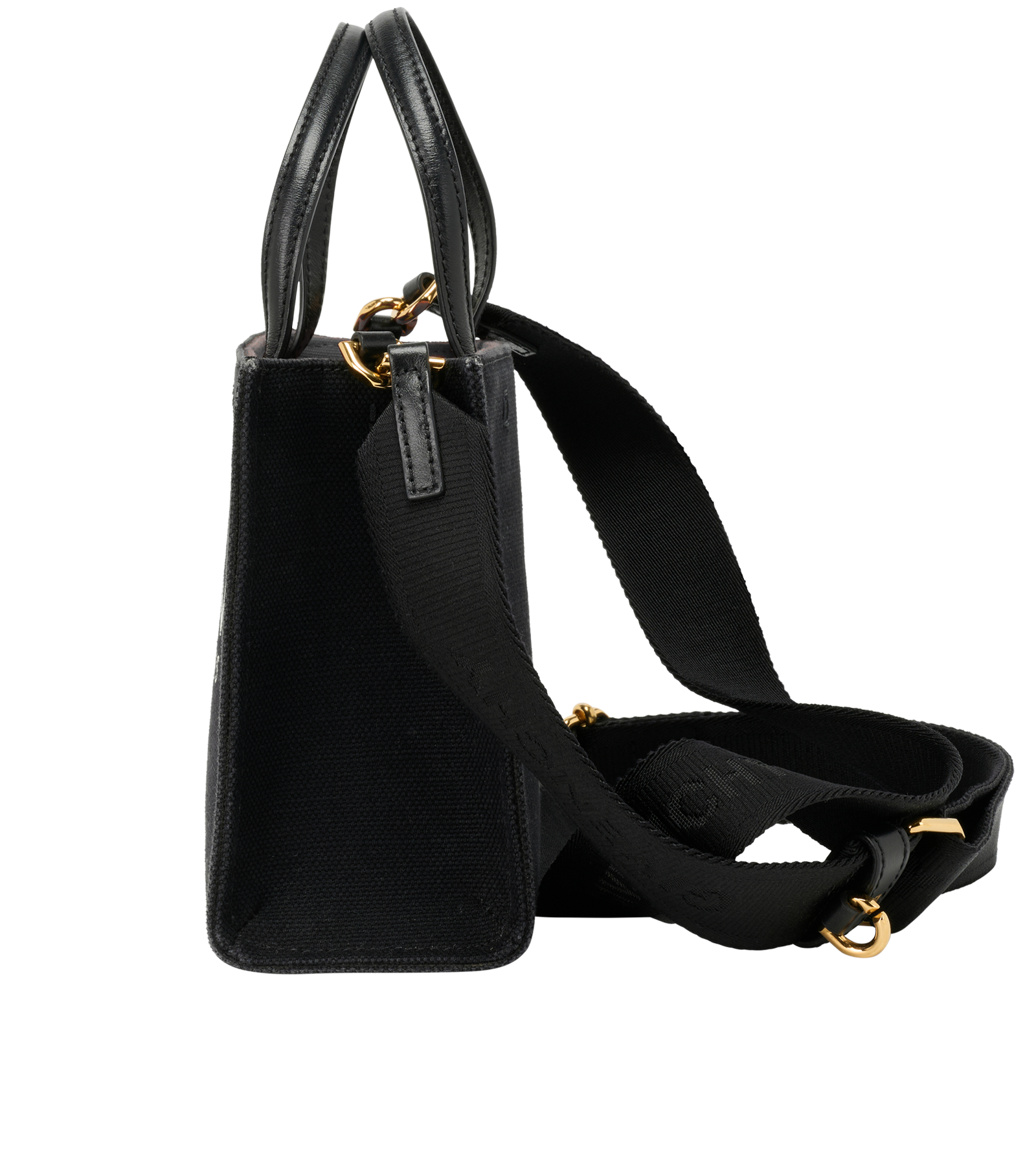 Mini G Tote, &pound;450, Handbags, Black, Canvas, Bottom view